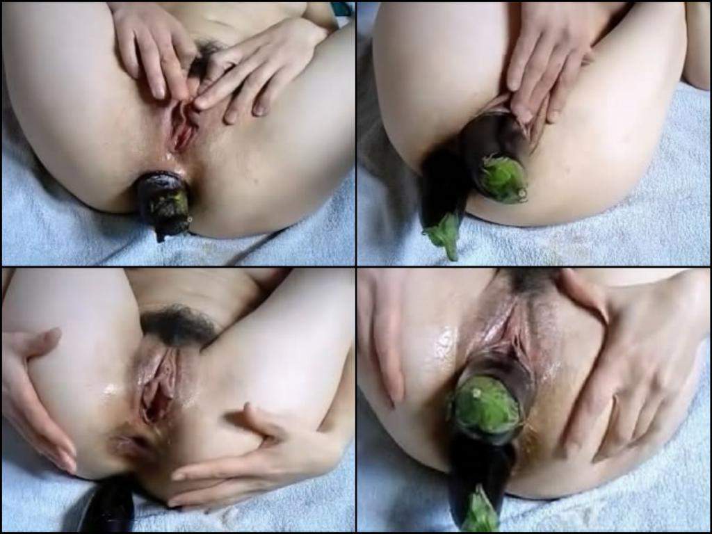 non-professional sexy wife eggplant in vagina