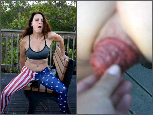 Anal – SexySasha outdoor balls and monster dildos penetration in epic Prolapse anal