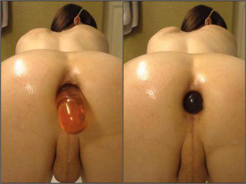 Shemale Gape – Shemale Natalie Mars long rubber dildo penetration in gaping anus