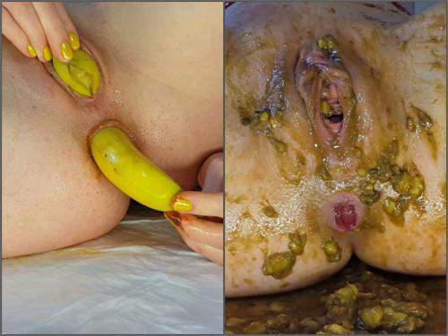 Smearing Scat – Bananas penetration in pussy and shitting anal rosebutt with Anna Coprofield