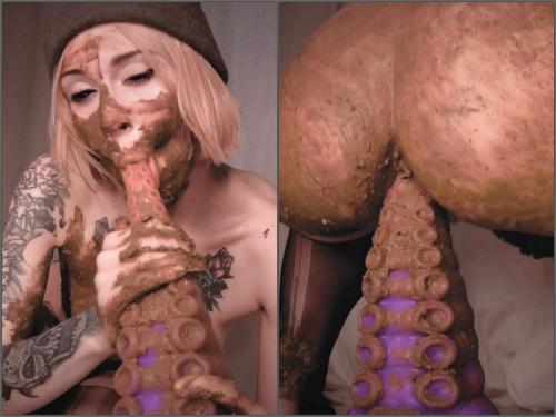 Solo Scat – Tattooed scat teen tentacle dildo riding vaginal amateur porn
