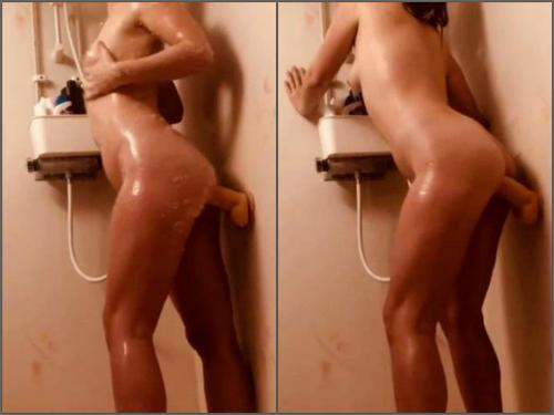 Shower dildo nude