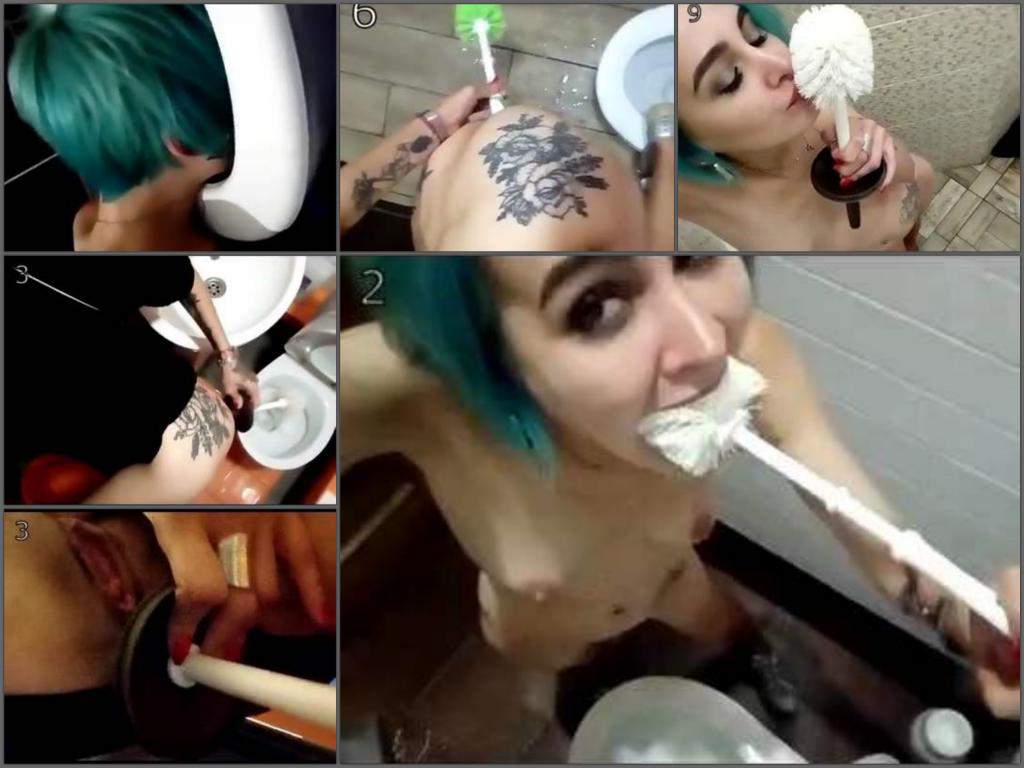 Forest Whore public toilets challenge,Forest Whore 2019,Forest Whore toilet fetish,Forest Whore toilet brush anal,lick public wc brush