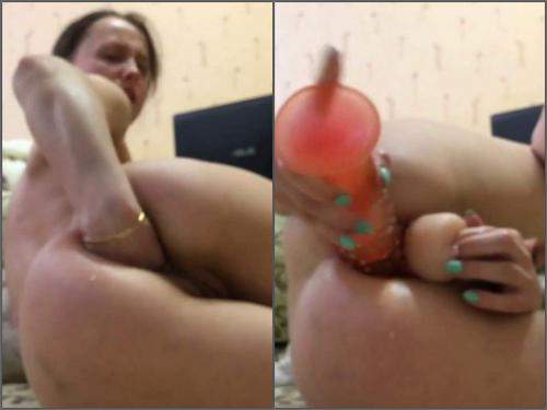 Anal Insertion – Russian girl again ruined her little anal rosebutt hole