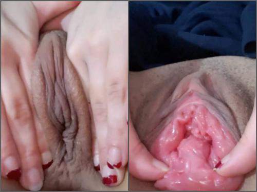 Pussy Prolapse – Vixenxmoon show her big pussy prolapse very closeup webcam