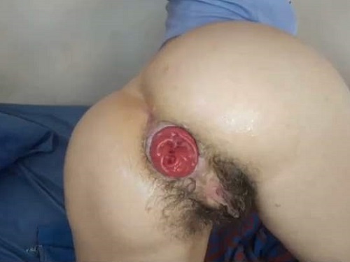Dildo Anal – Big labia very hairy girl penetration huge dildo in prolapse anal