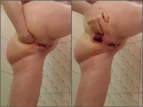 Amateur – Teresafilosofa gaping hole loose during fisting sex in the bathroom