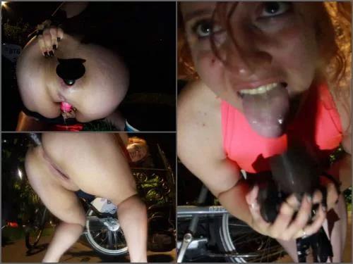 Hitachi magic wand – Public outdoor russian fatty girl CatCrazy squirt on a Bike – Premium user Request