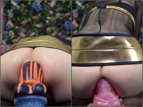 Huge dildo – Kinky big ass teen Tweetney Tharja anal stretch 4k