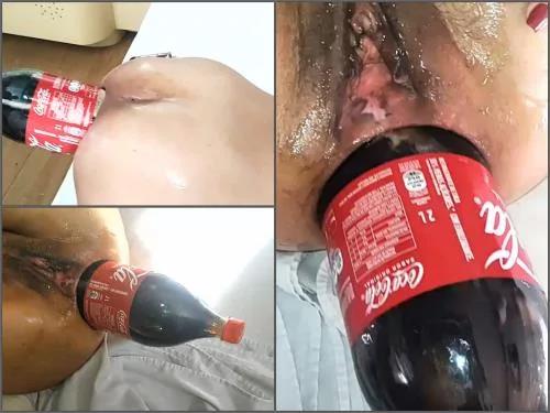 Amateur fisting – Big ass latina MIlf colossal cola bottle deep in big anus