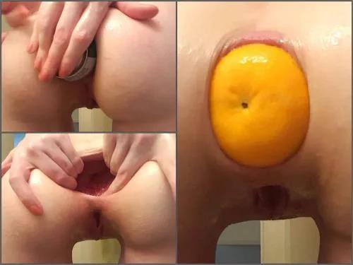 ClarissaClementine Ultimate Anal Play,ClarissaClementine 2022,ClarissaClementine bottle anal,tin anal,tin penetration,can penetration,orange anal,huge anal gape,anal stretching,deep fisting,girl gets fisted,food porn