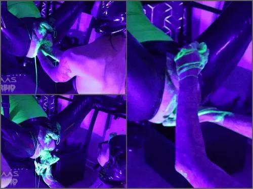 Huge dildo – Anuralaas Ultra Violet UV Double Fisting femdom – Premium user Request